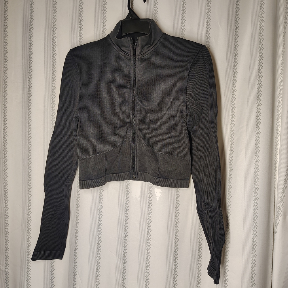 SO- Size Large- Charcoal Fitted Athletic Jacket-very Stretchy